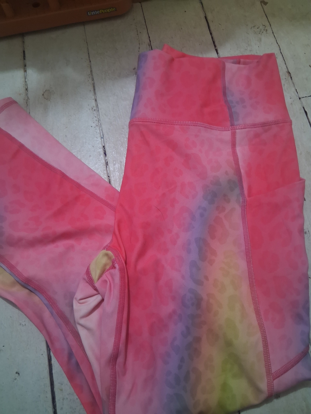 Fabletics Pink Ombre Leopard-Print Kids Leggings